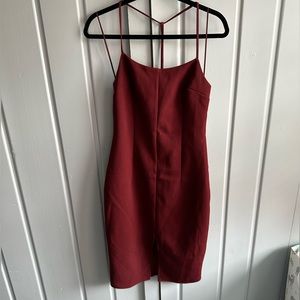 Midi burgundy dress - Express